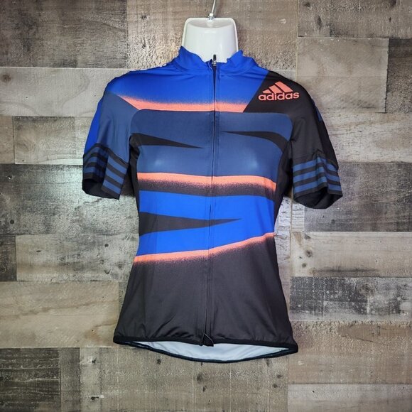 New Adidas Women's Adistar Cycling Jersey Tech Blue M - Picture 2 of 12